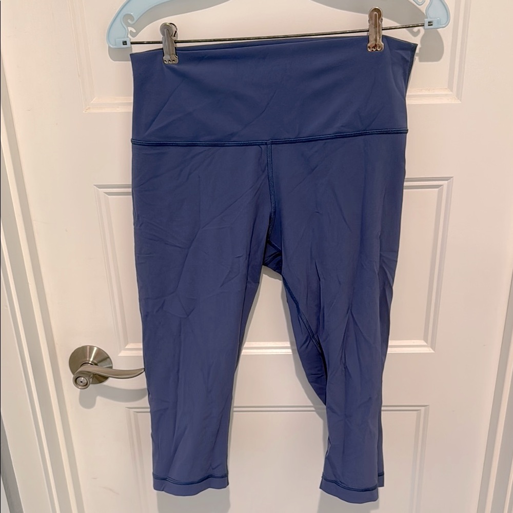 Lululemon 10 wunder train crop 21” leggings water drop blue